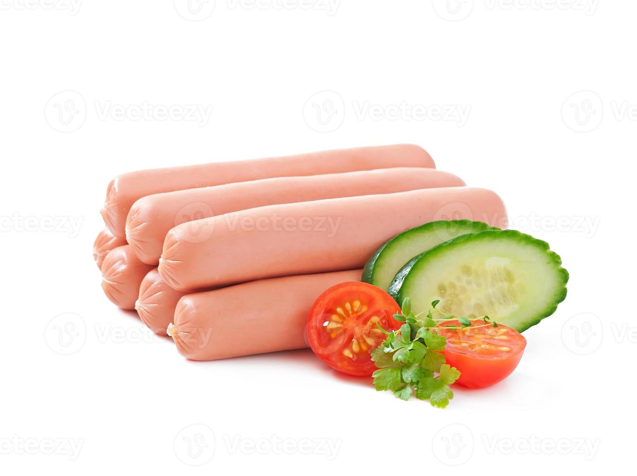 sausages on the grill and salad photo