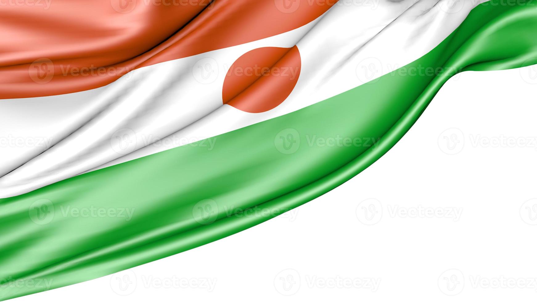 Niger Flag Isolated on White Background, 3D Illustration photo