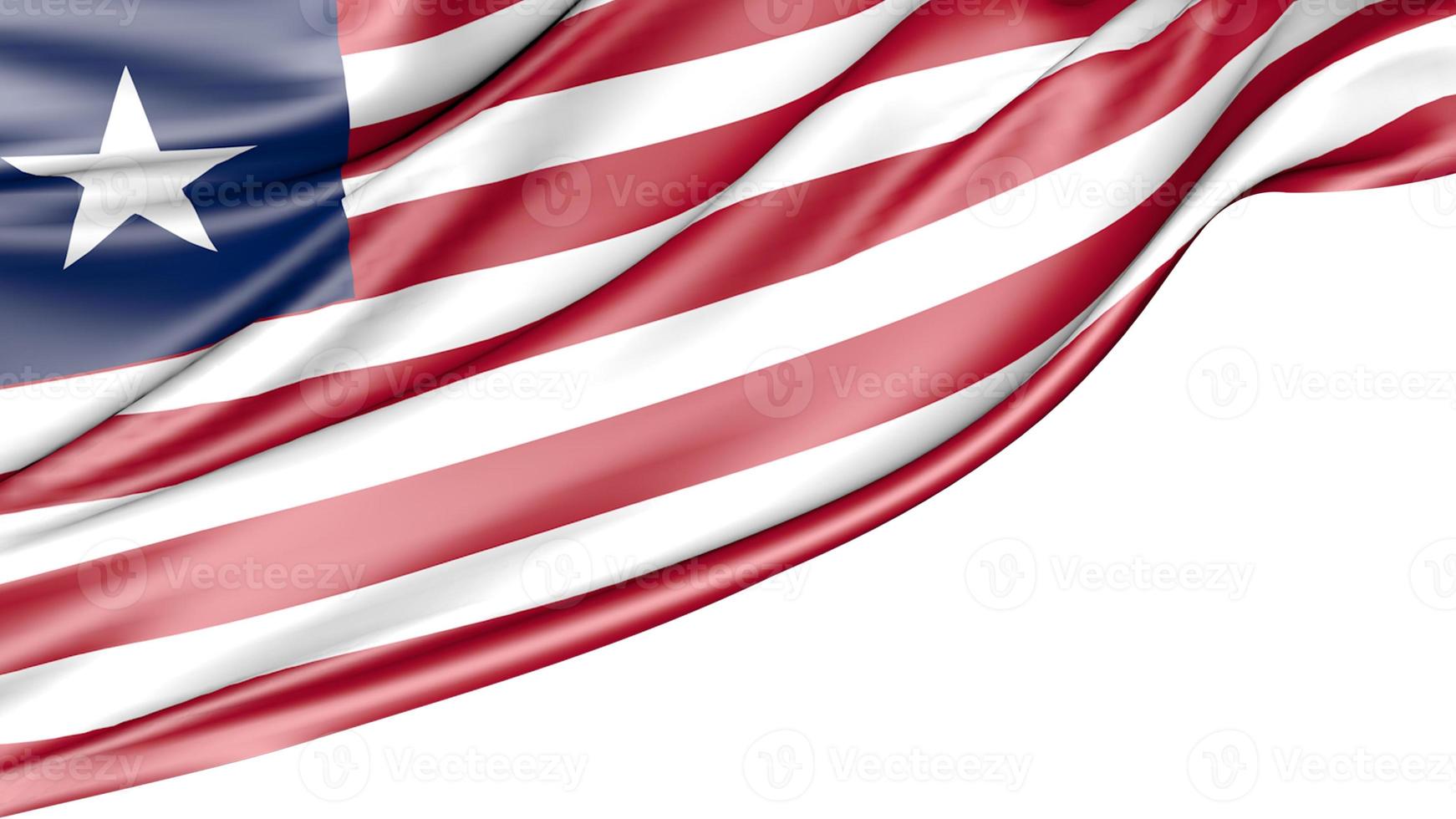 Liberia Flag Isolated on White Background, 3D Illustration photo