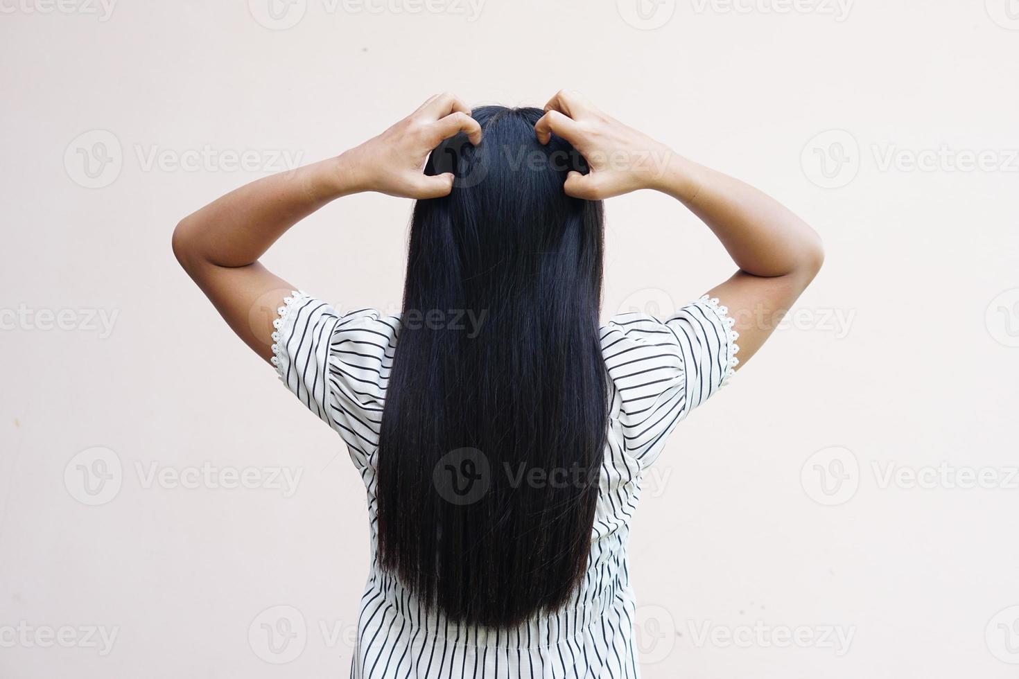 Asian women mark hands in crosses. photo