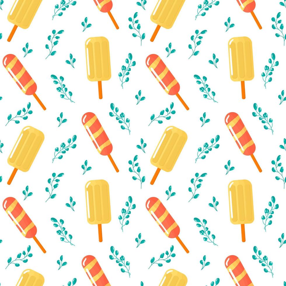 Delicious colored ice cream on a stick. A juicy summer element for the design. vector