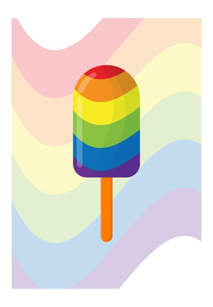 helado para el día del orgullo lgbt. ilustración detener la homofobia o el día internacional contra la homofobia. vector