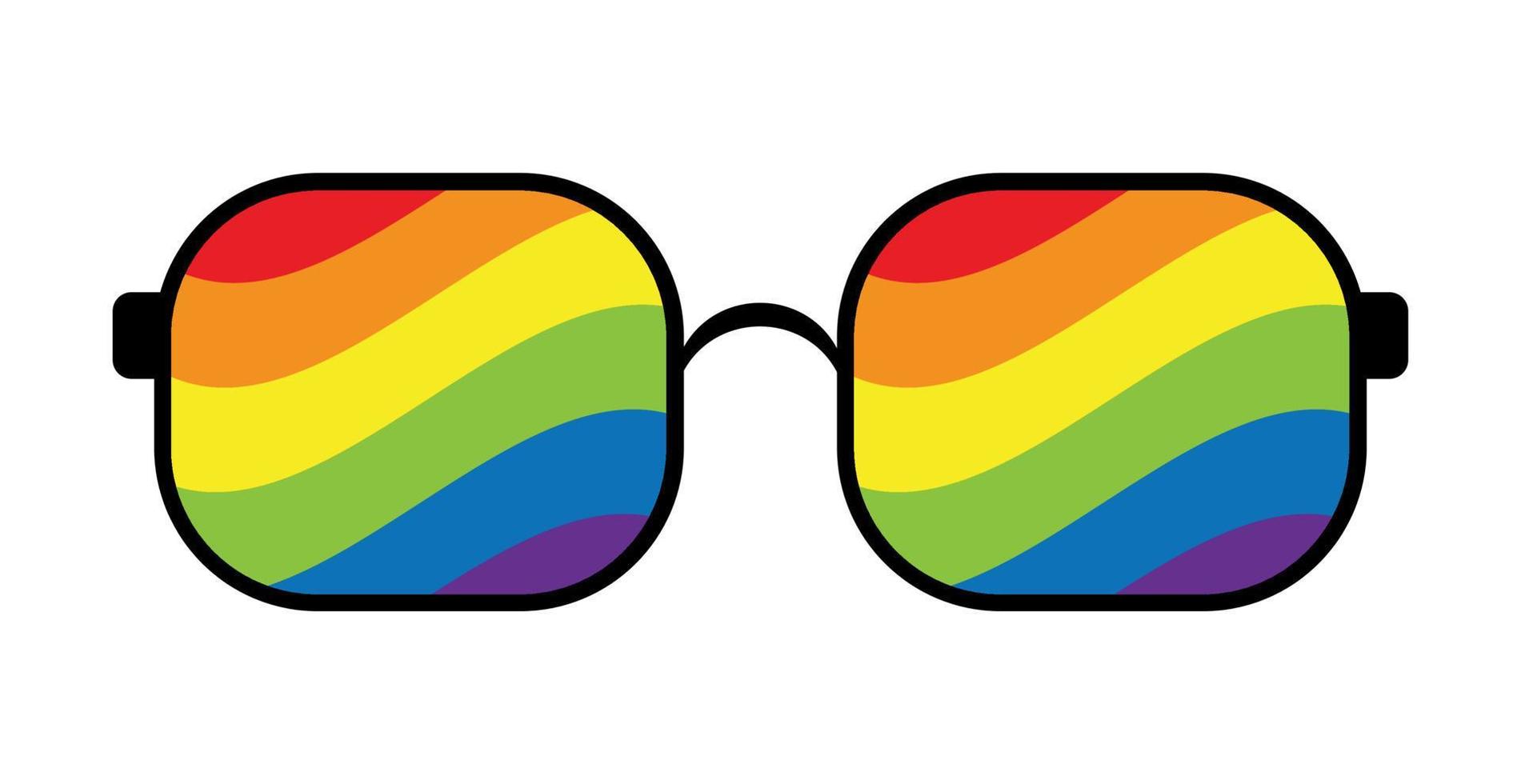 gafas con una bandera para el día del orgullo lgbt. ilustración detener la homofobia para el día internacional contra la homofobia. vector