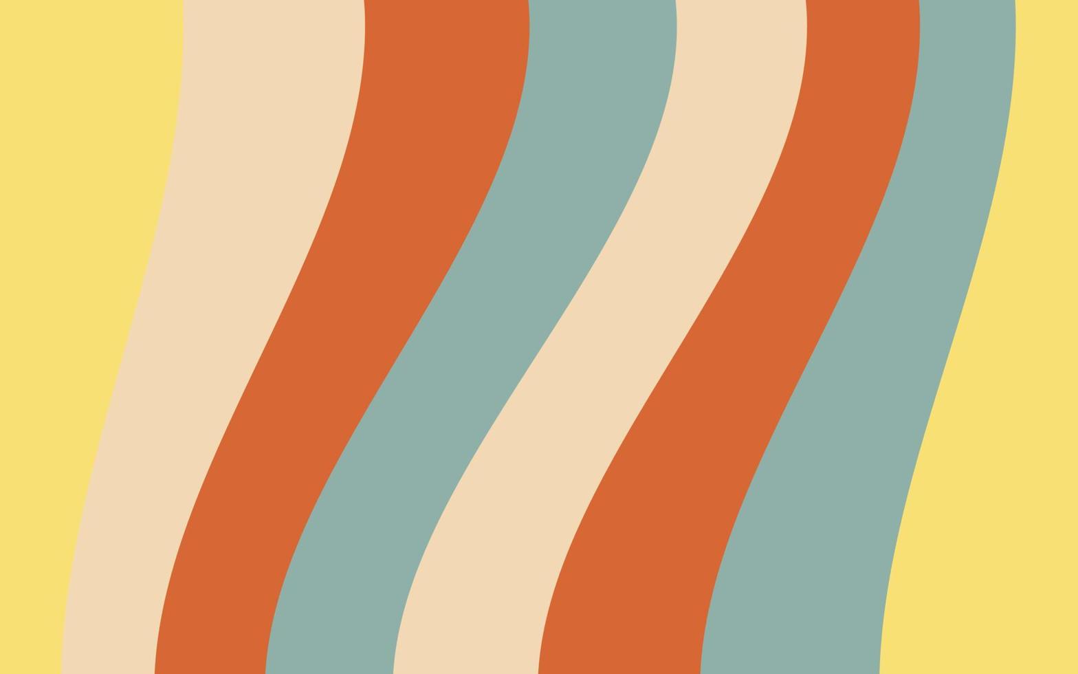 Banner in the style of 1970's good vibes. The waves and lines are multicolored. Vector psychedelic fun element for design. Use for printing, wallpaper, packaging, background.