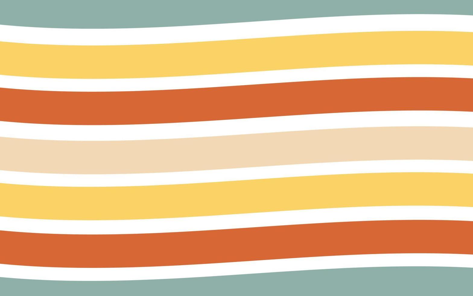 Banner in the style of 1970's good vibes. The waves and lines are multicolored. Vector psychedelic fun element for design. Use for printing, wallpaper, packaging, background.