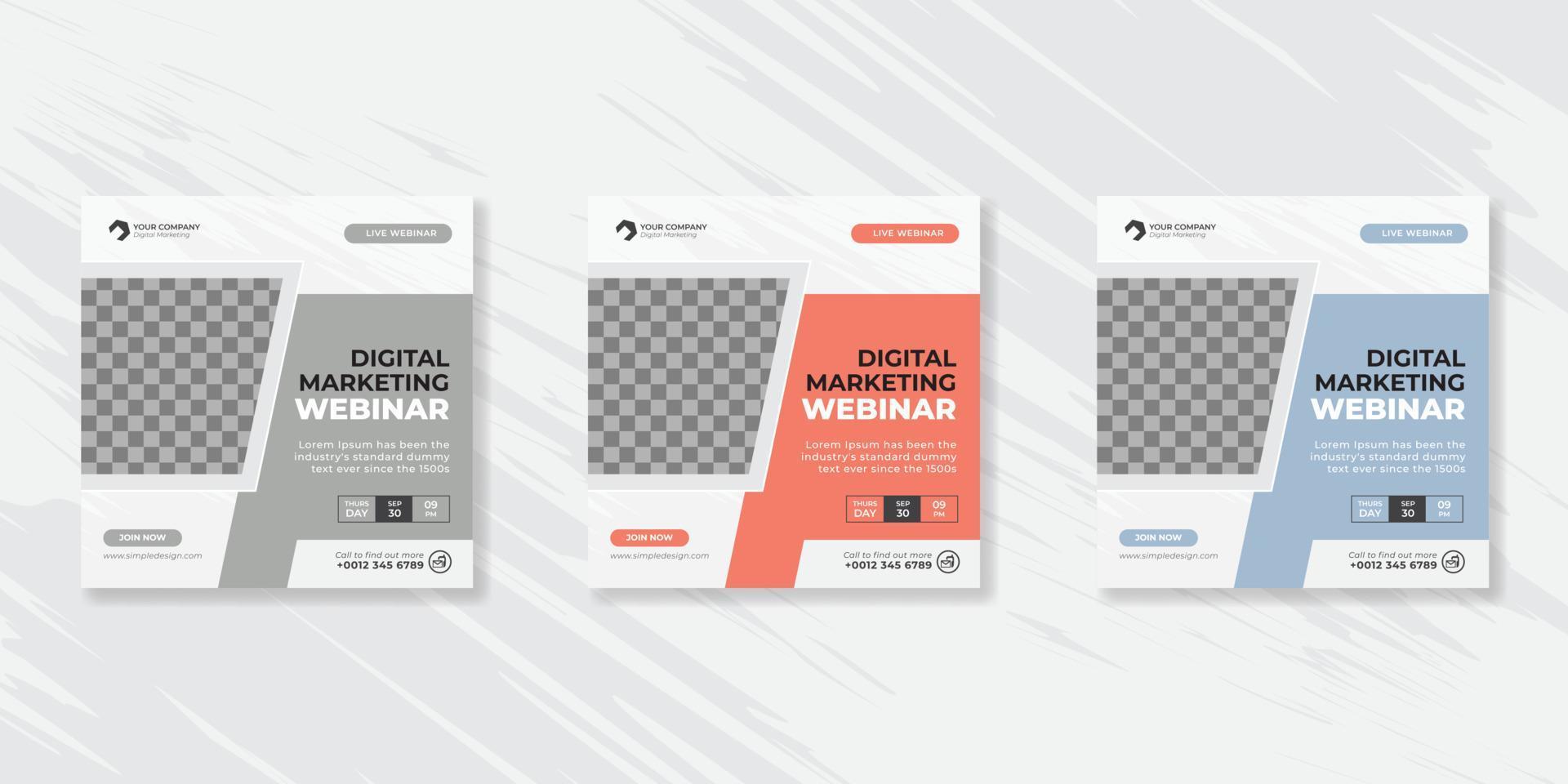 Digital business marketing social media post template. vector