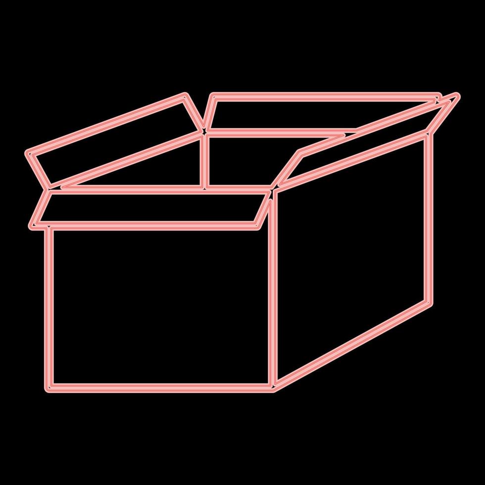 caja de neón la imagen de estilo plano de ilustración de vector de color rojo