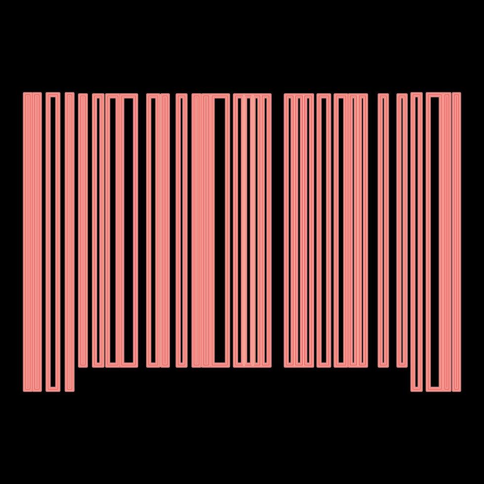 Neon the barcode the red color vector illustration flat style image