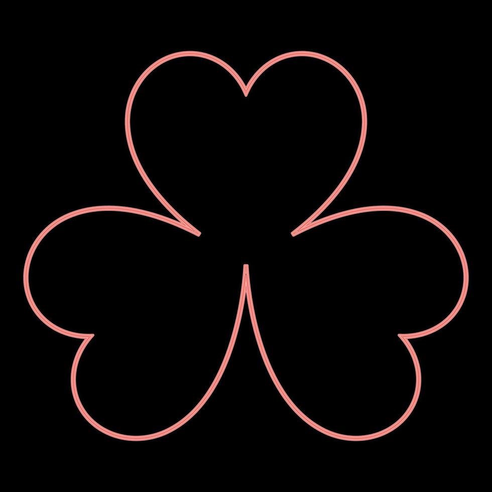 Neon clover the red color vector illustration flat style image