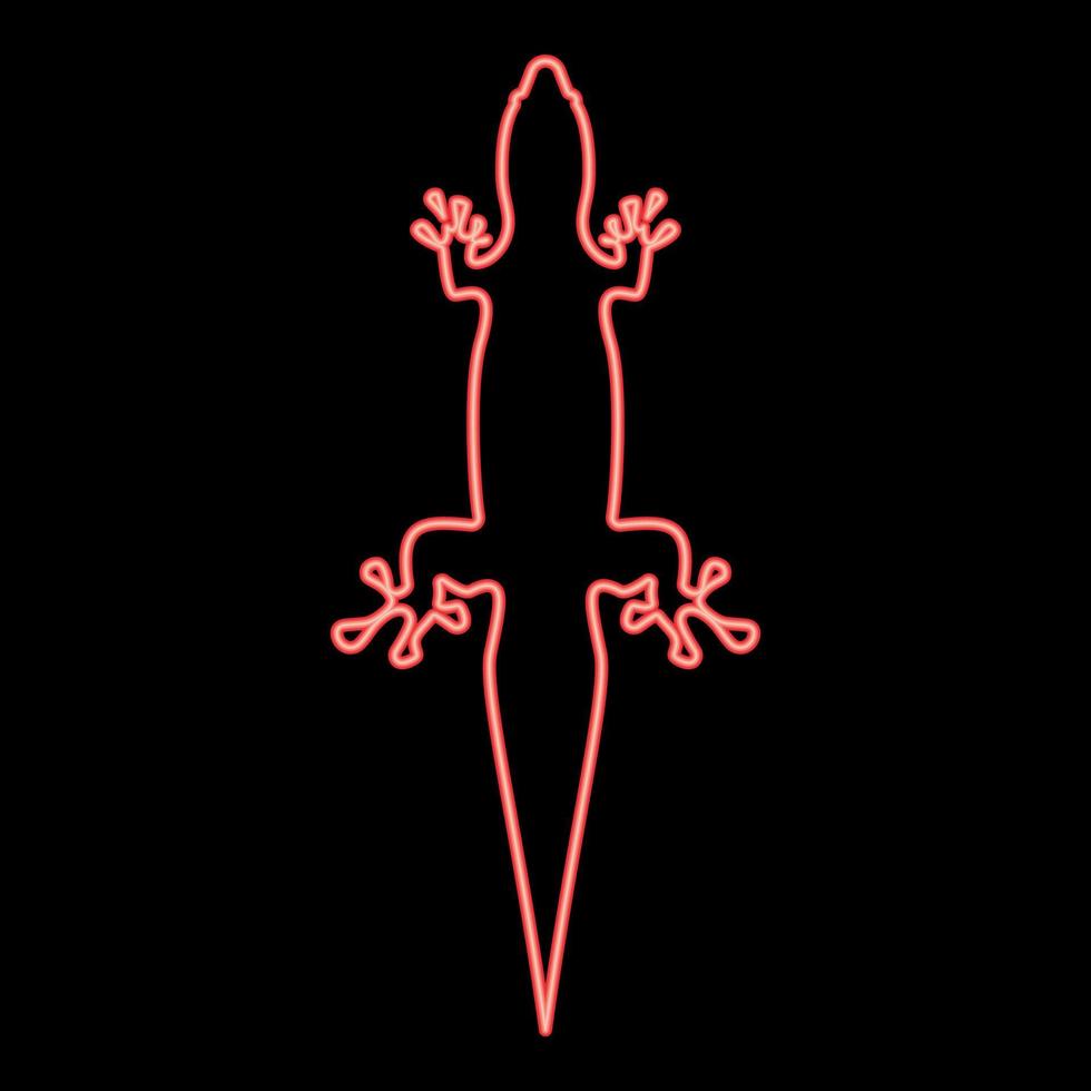 lagarto de neón color rojo vector ilustración imagen de estilo plano