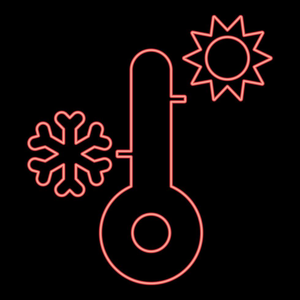 Neon thermometer red color vector illustration flat style image