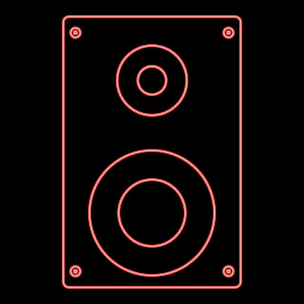 Neon loud speaker red color vector illustration flat style image