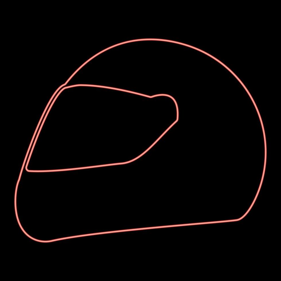 Neon racing helmet red color vector illustration flat style image