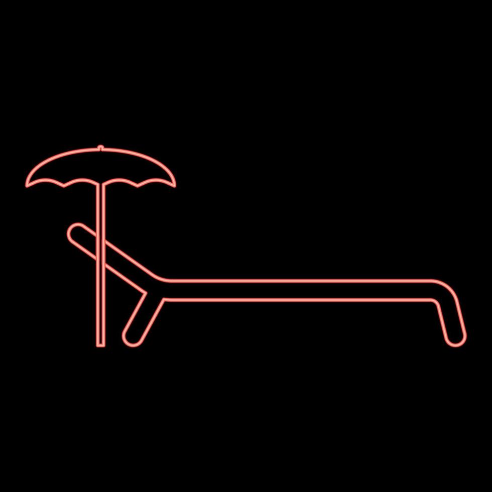 silla de playa de neón color rojo ilustración vectorial imagen de estilo plano vector