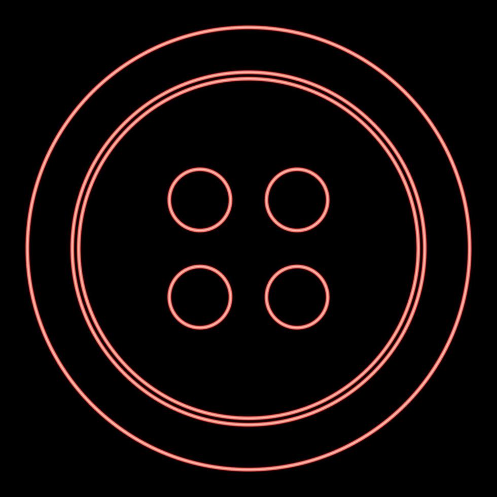 Neon clothing button red color vector illustration flat style image