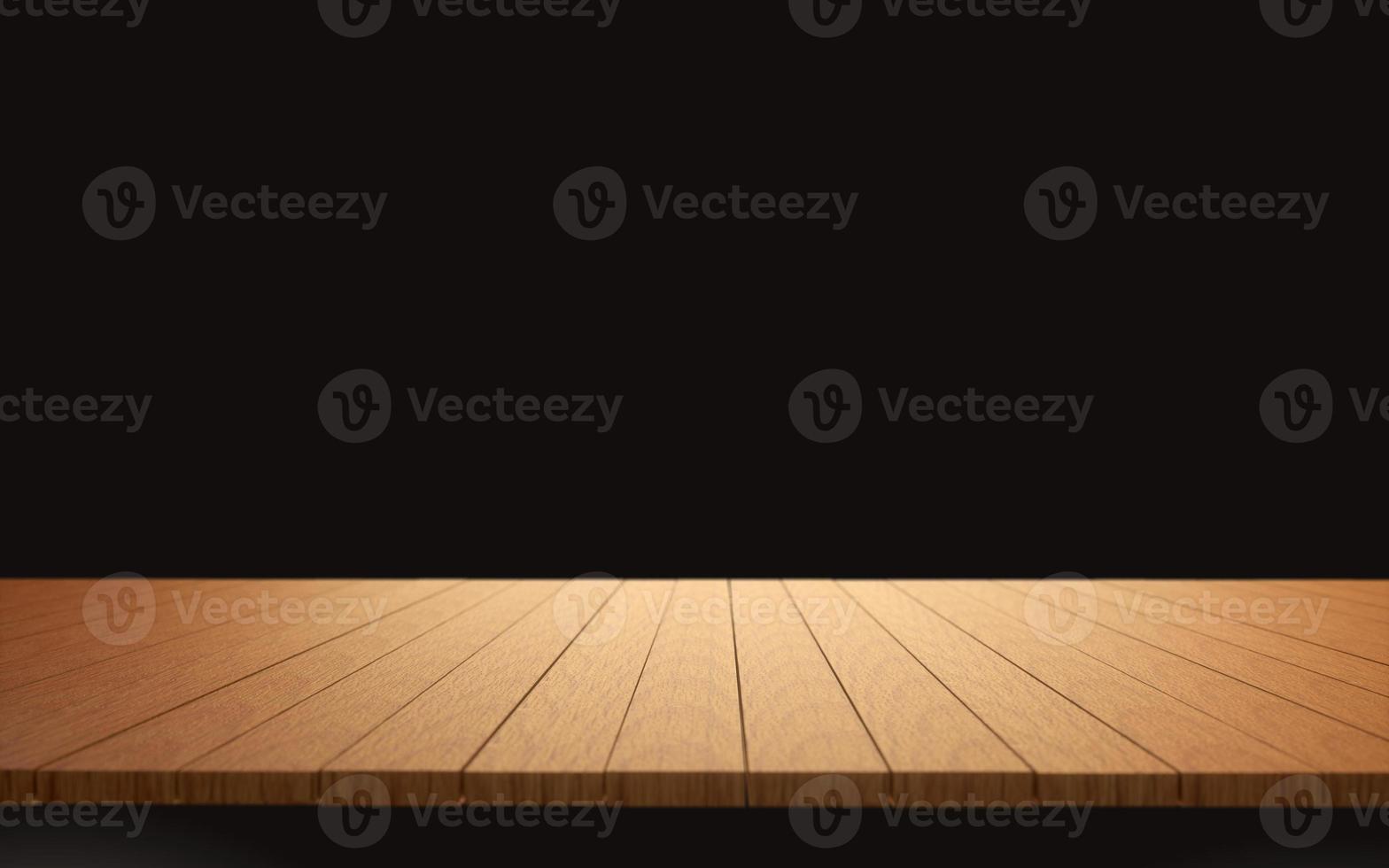 Wooden table with dark background. Space for product or text photo