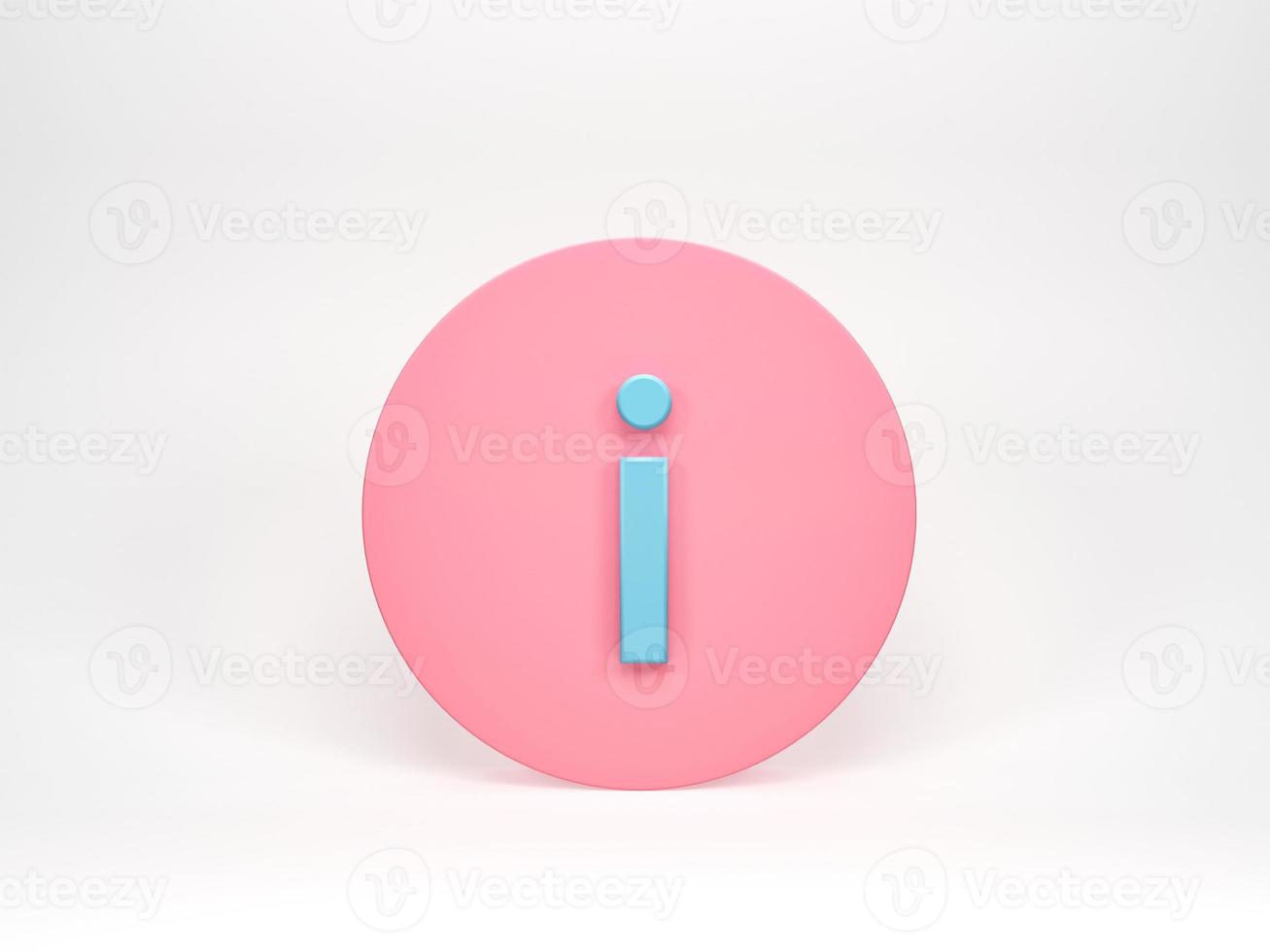 3D rendering, 3D illustration. Information icon on white background. Faq icon. Question mark symbol. photo
