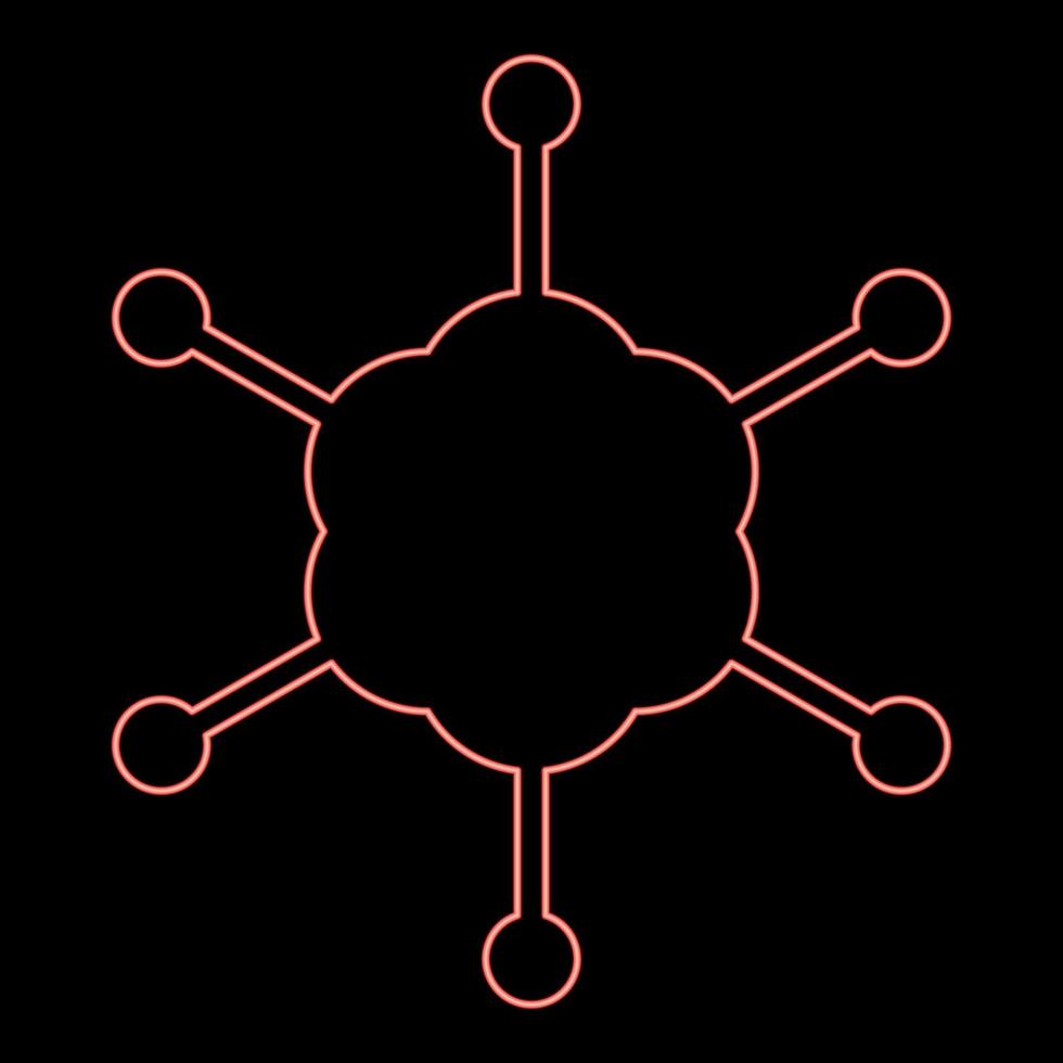 Neon business network red color vector illustration flat style image