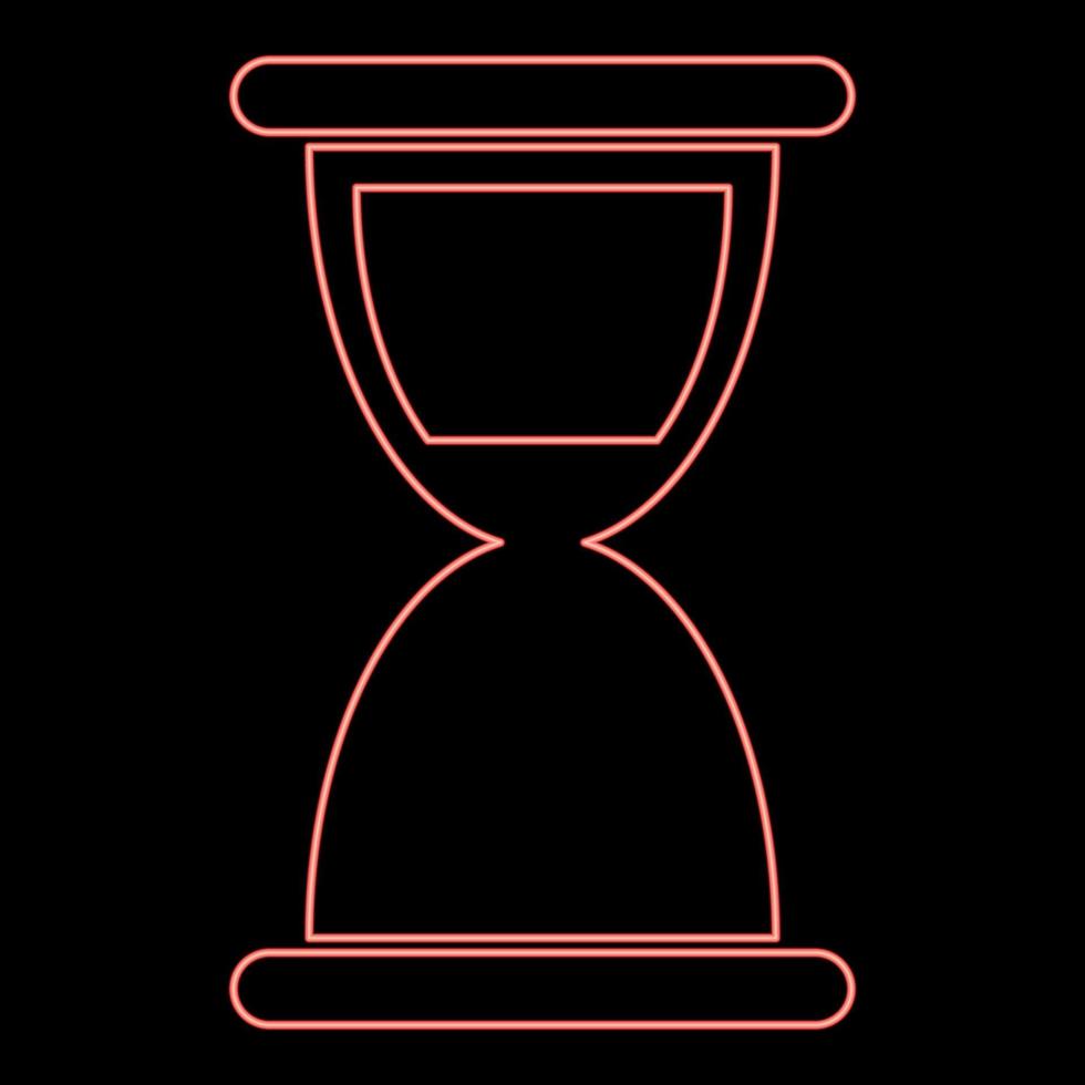 Neon hourglass red color vector illustration flat style image