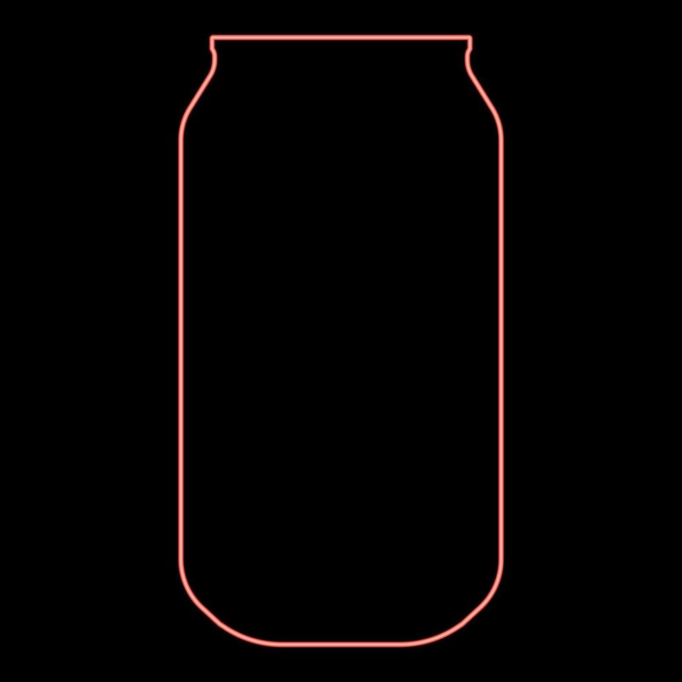 Neon aluminium can red color vector illustration flat style image
