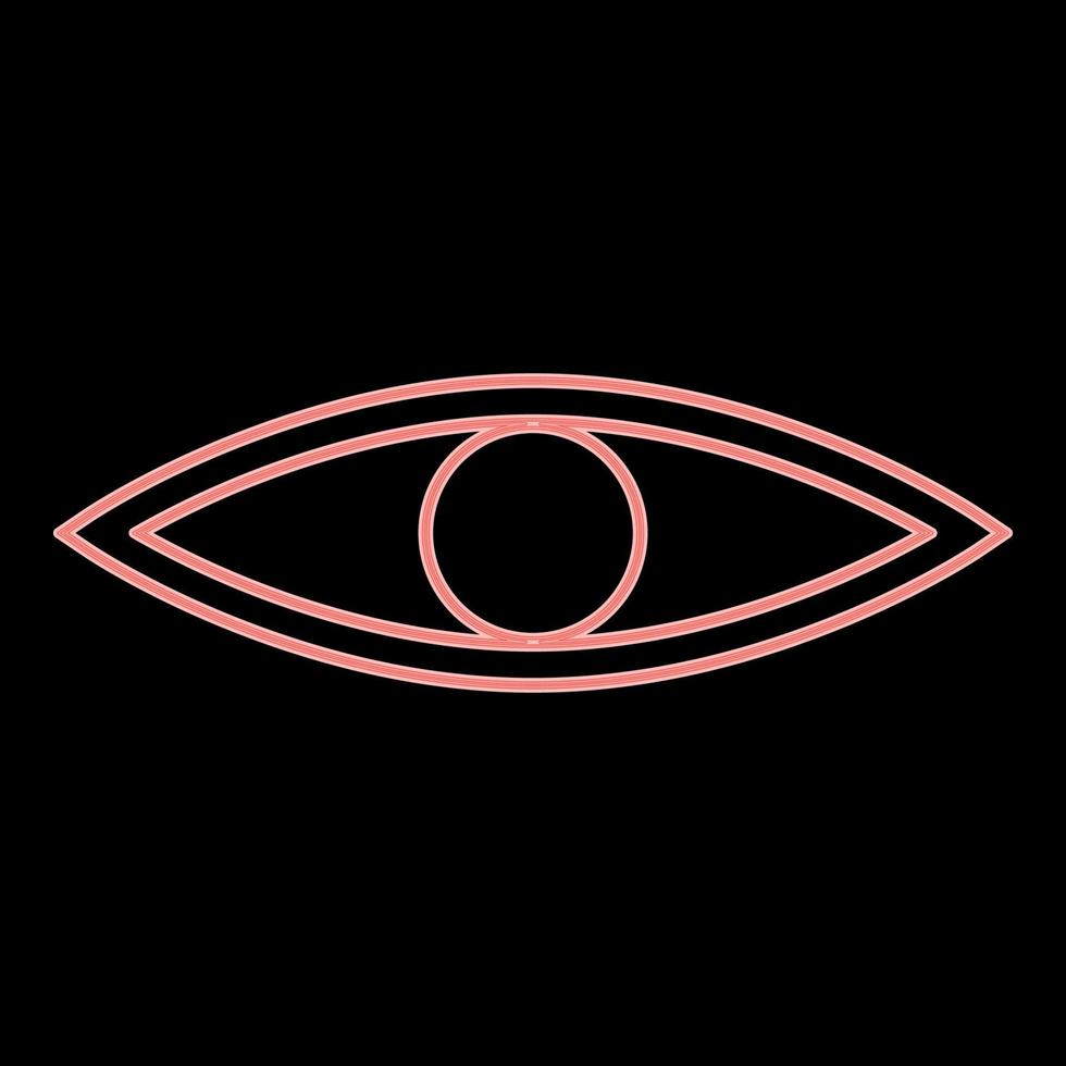 Neon eye the red color vector illustration flat style image