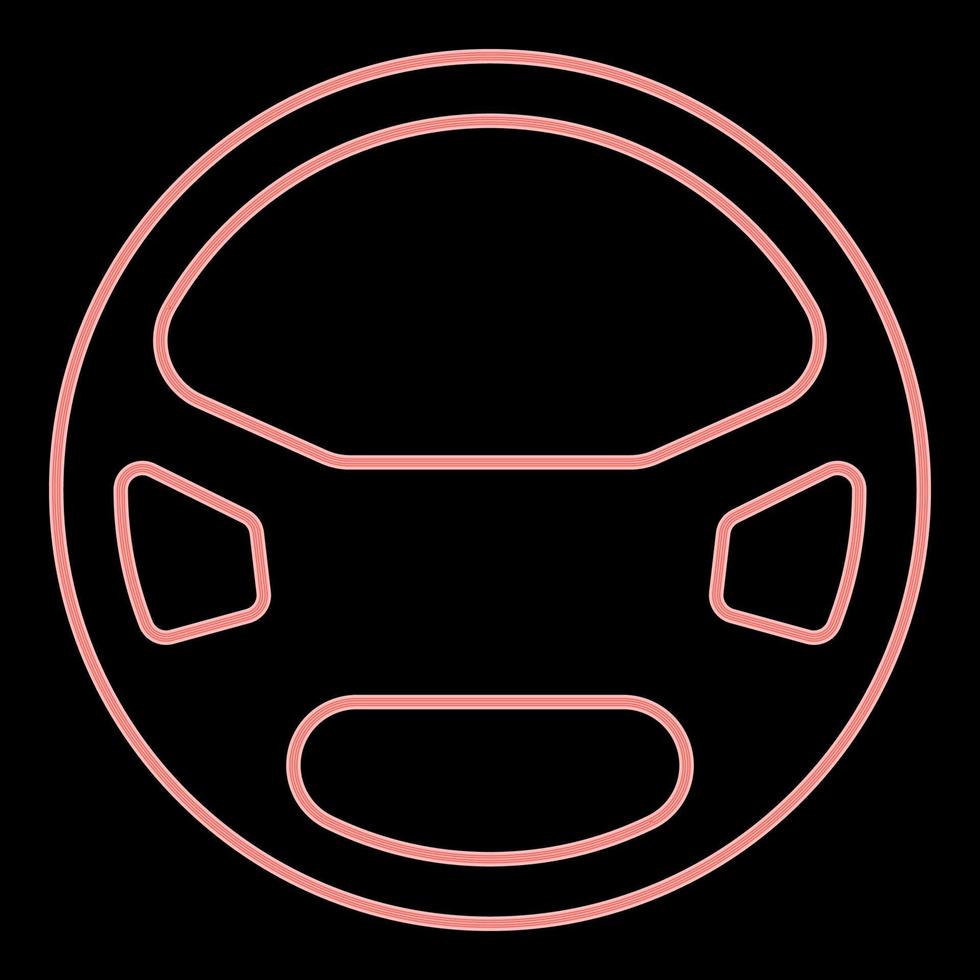 Neon steering wheel the red color vector illustration flat style image