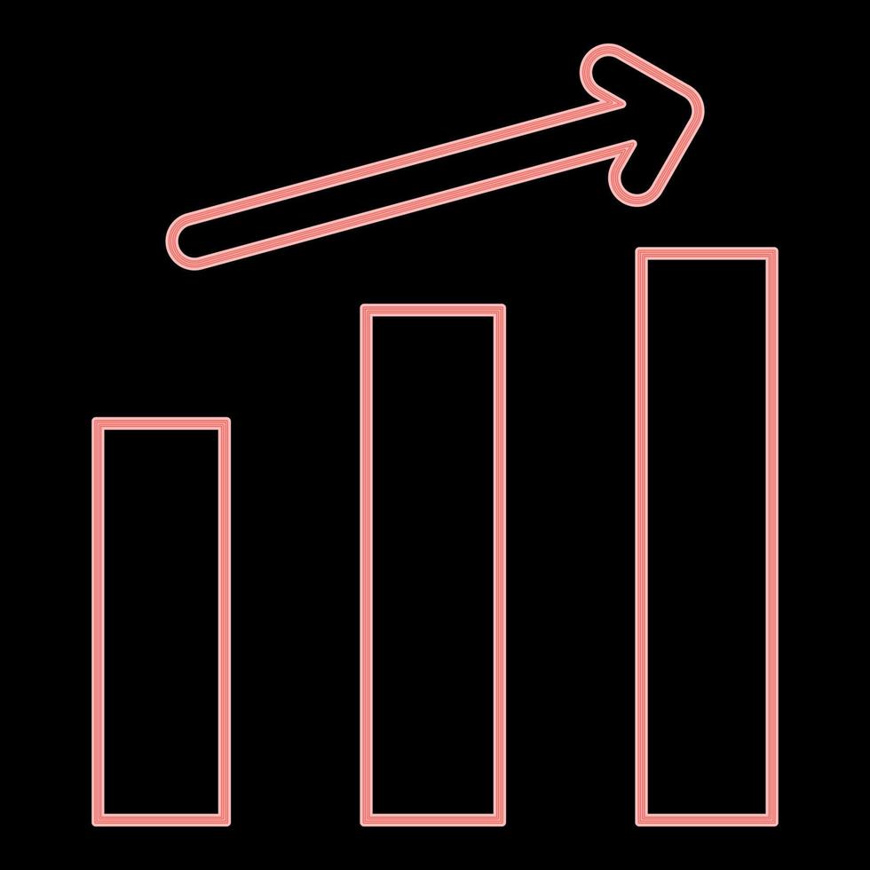 Neon growth chart the red color vector illustration flat style image