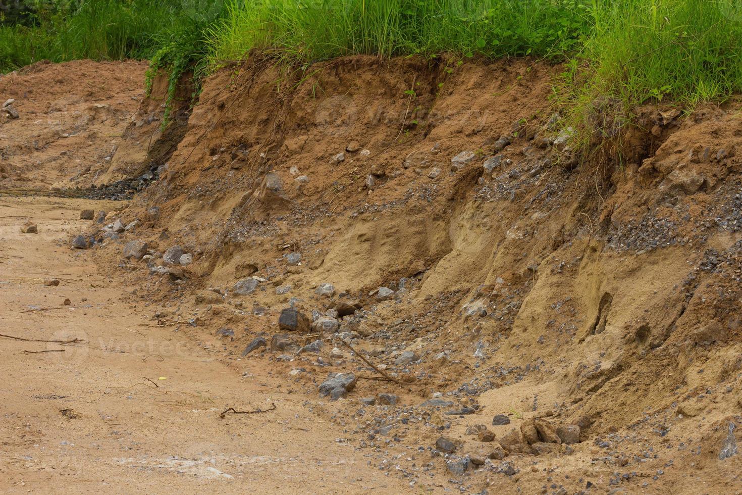 Cliffs, rocky soil erosion grass photo