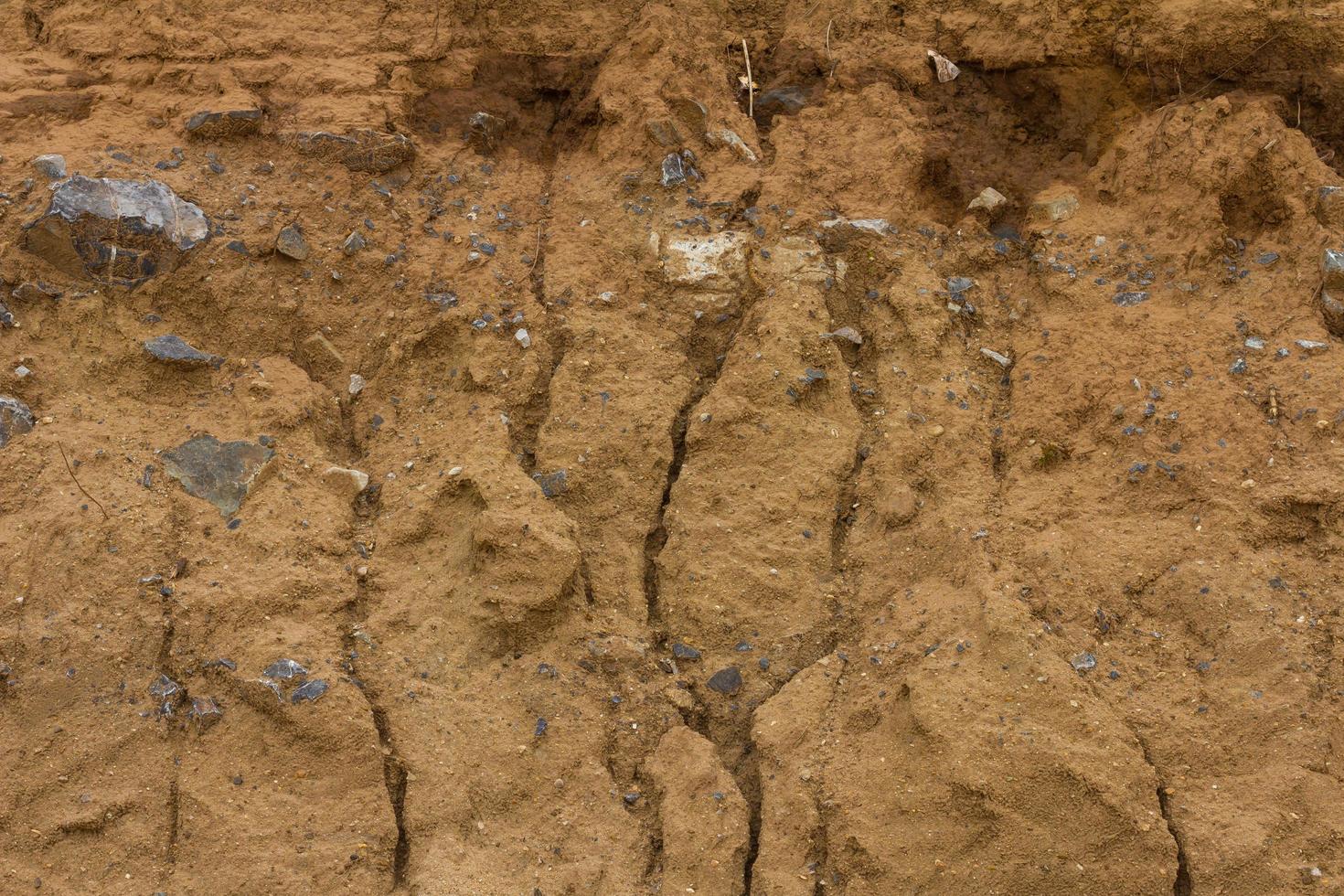 Soil water eroded the rock. photo