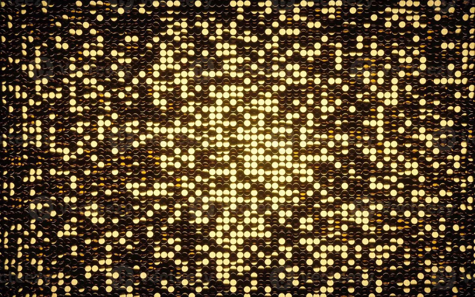 Gold coins shiny mosaic background. Black background with gold lights background. Silver and gold. 3D. Premium quality image. photo