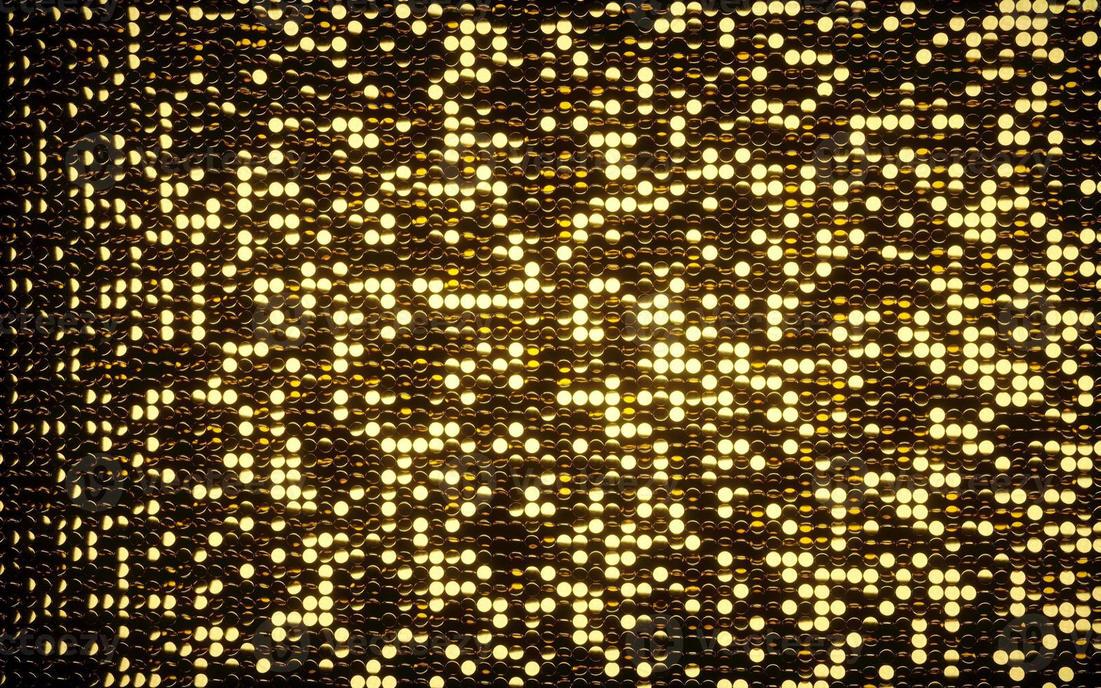 Gold coins shiny mosaic background. Black background with gold lights background. Silver and gold. 3D. Premium quality image. photo