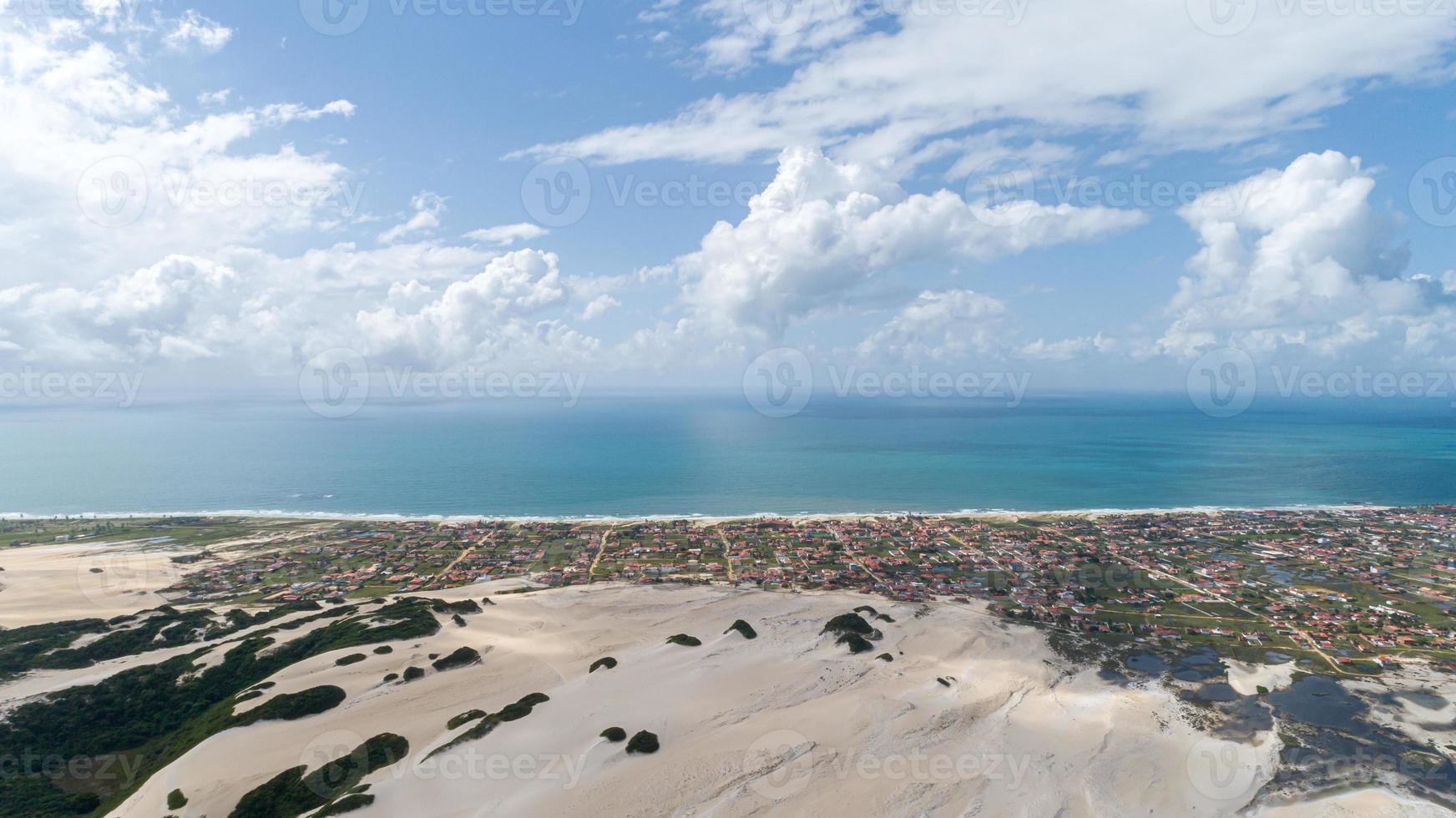 Beautiful aerial image of dunes in the Natal city, Rio Grande do Norte, Brazil. photo