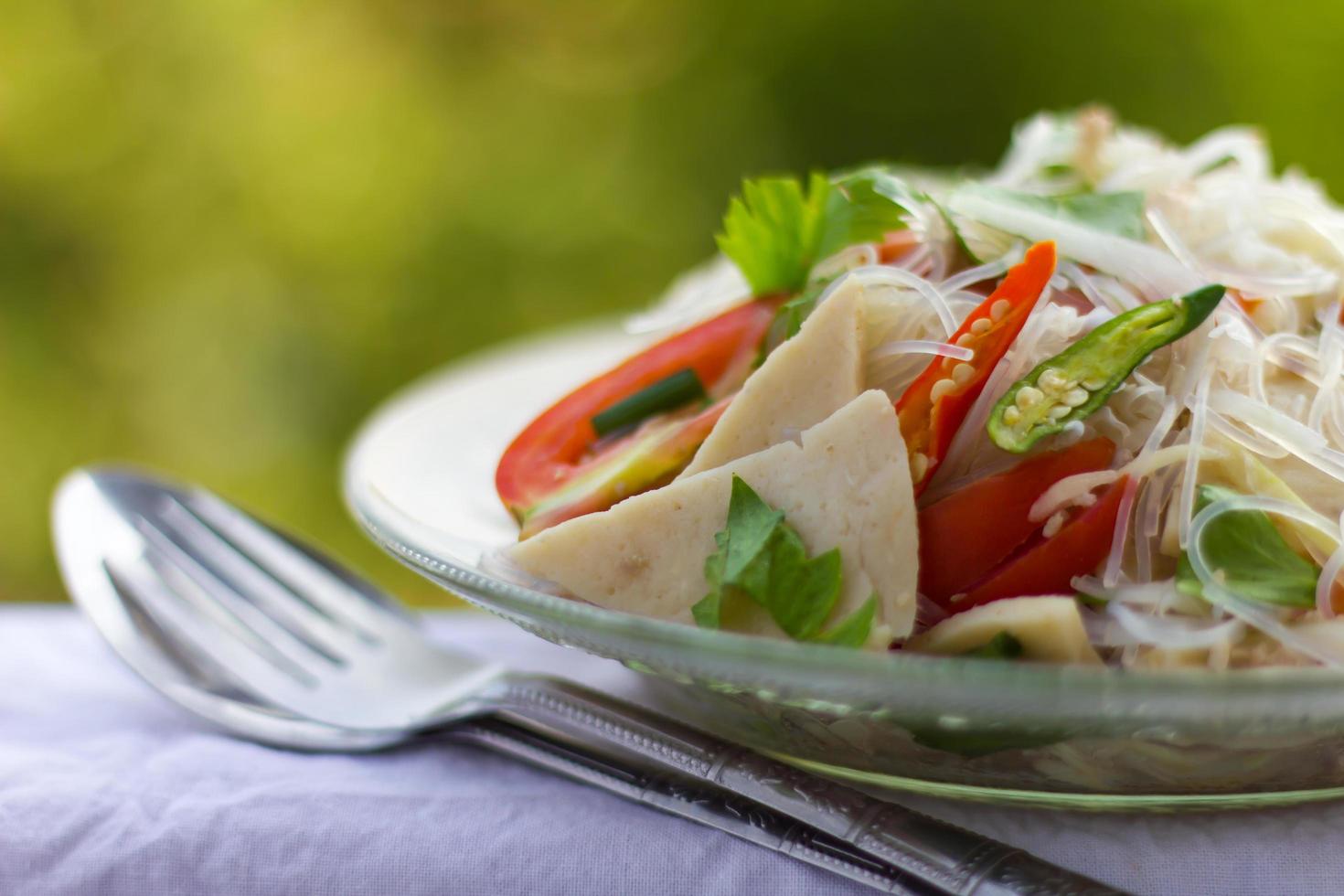 Blurred glass noodle salad photo