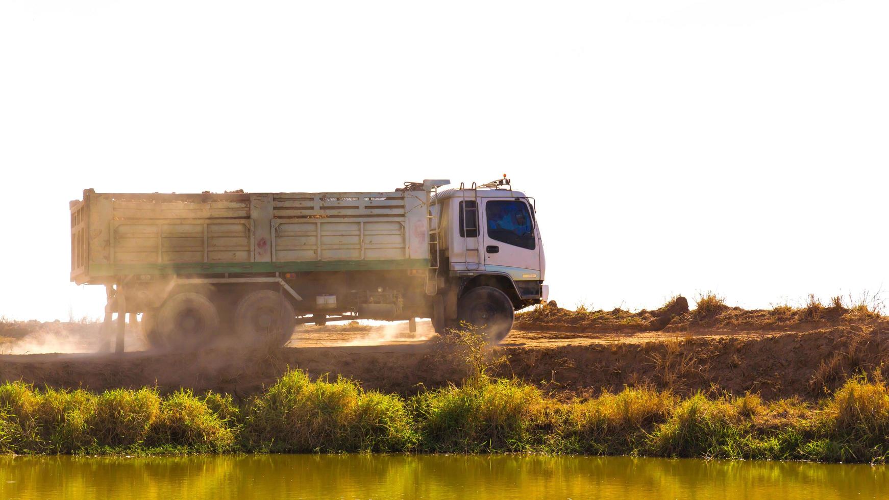 Truck backlit dust photo