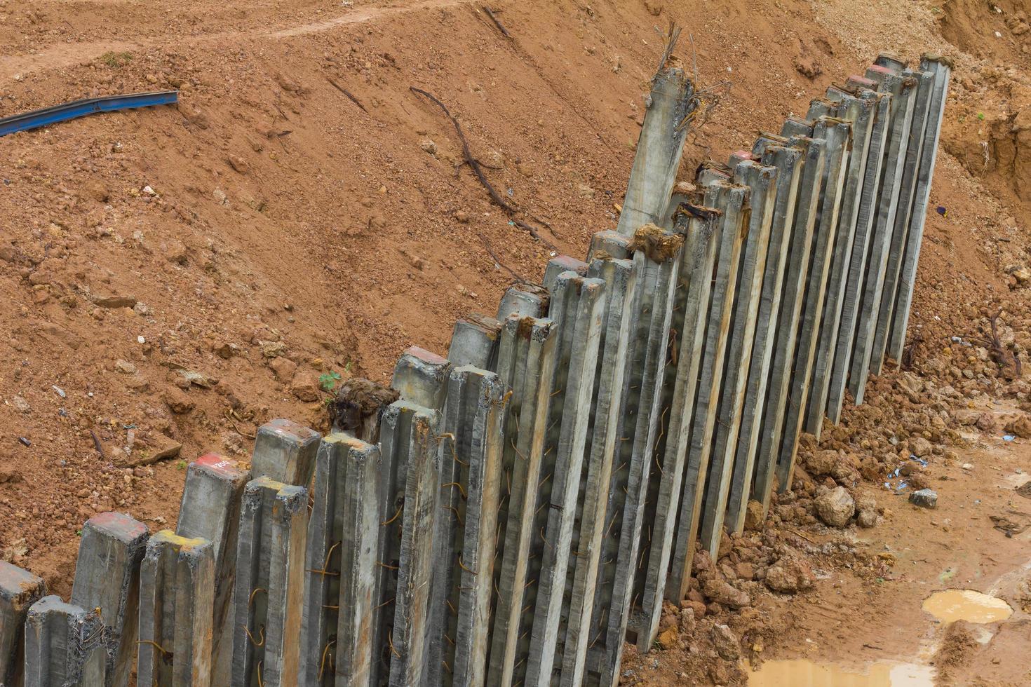Concrete pillars erosion protection photo