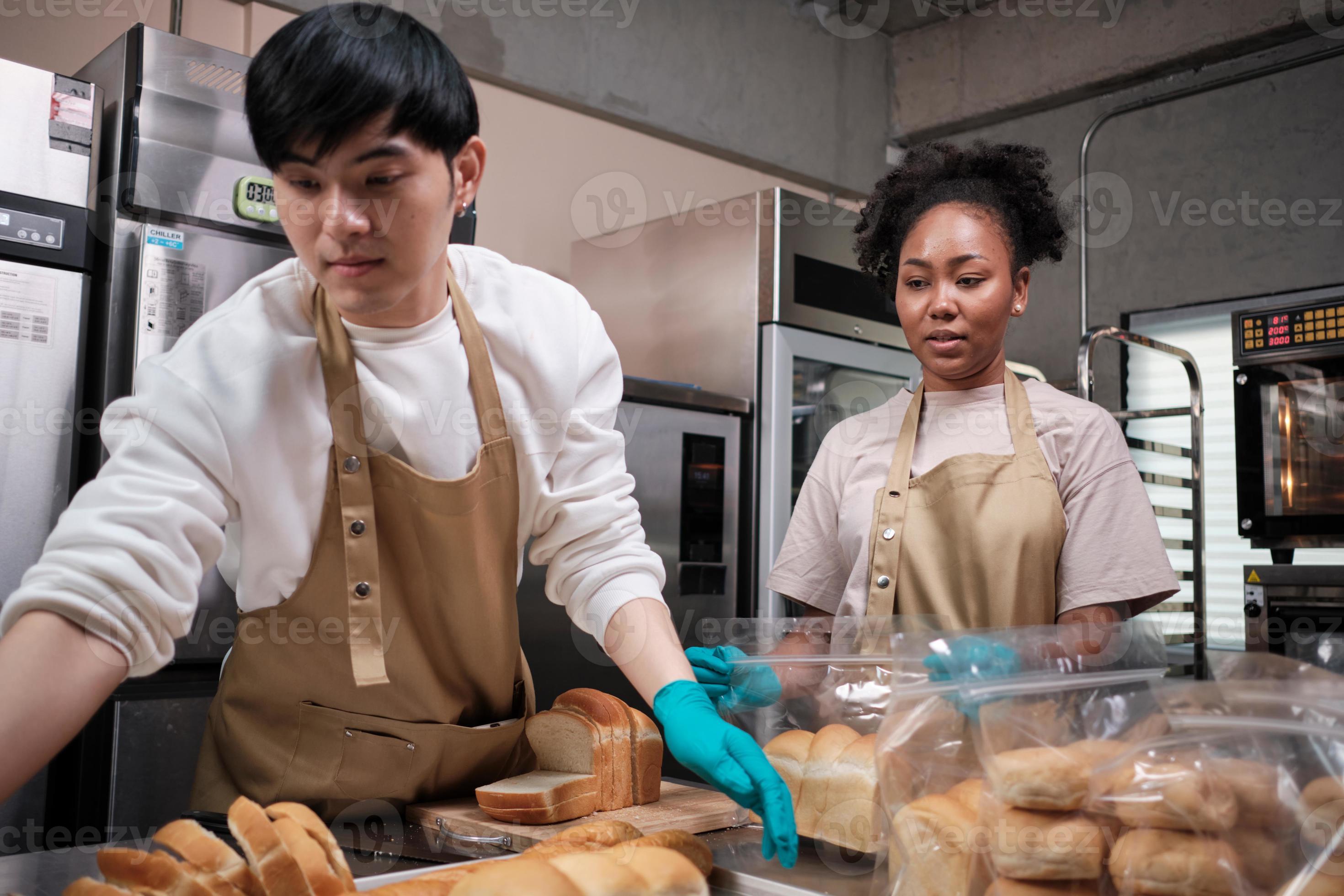 Two young friends and startup partners of bread dough and pastry foods