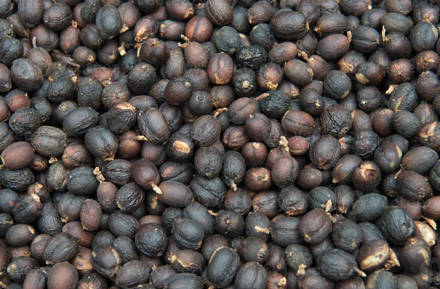 Coffee beans dried in the sun photo