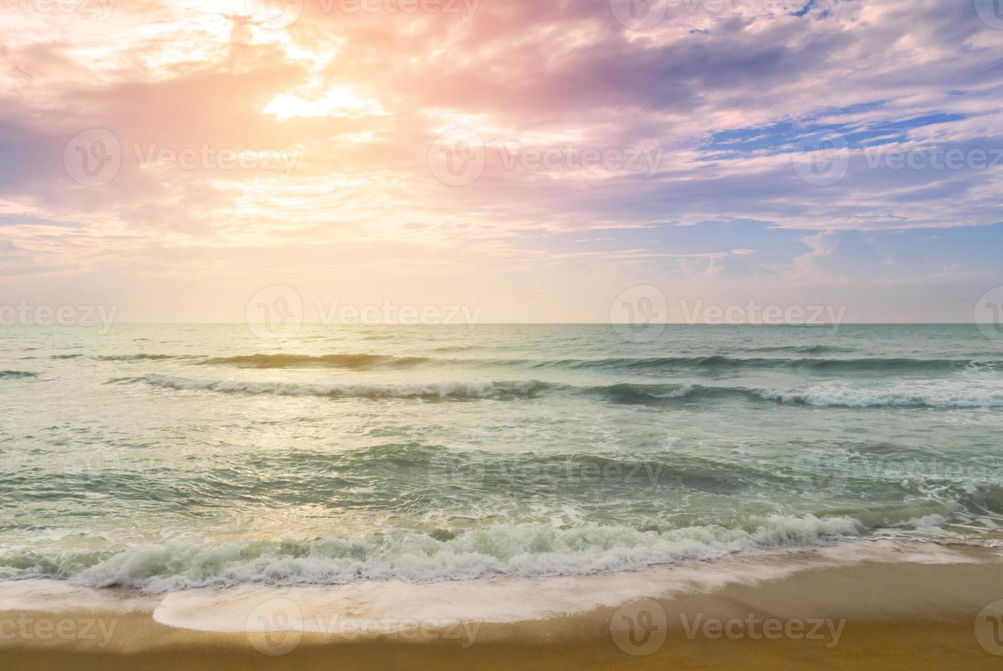 Landscape of tropical beach nature and clouds on horizon in Thailand. Summer relax outdoor concept. photo