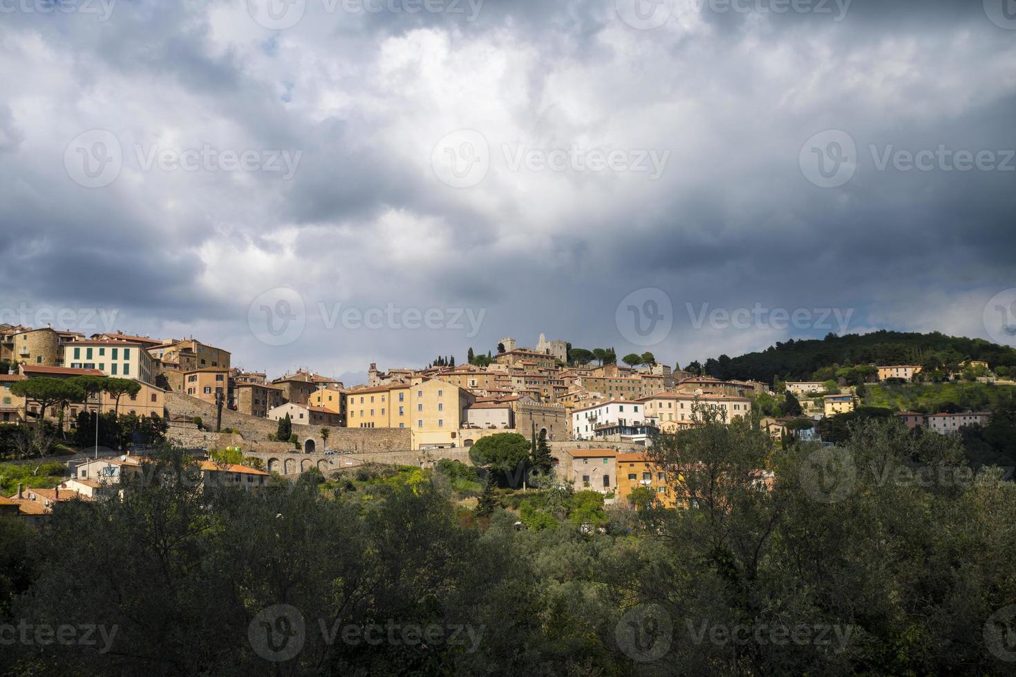 A view of the historic town of Campiglia Marittima Tuscany Italy photo