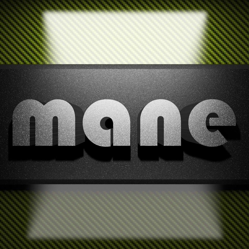 mane word of iron on carbon photo