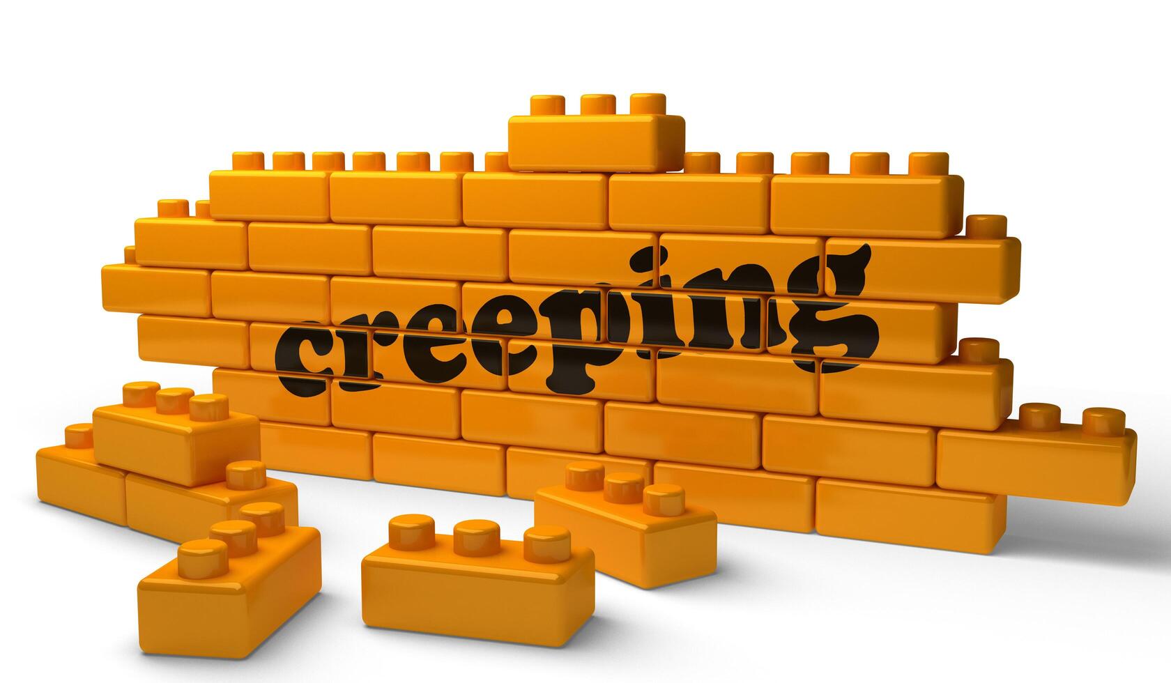 creeping word on yellow brick wall 7428807 Stock Photo at Vecteezy