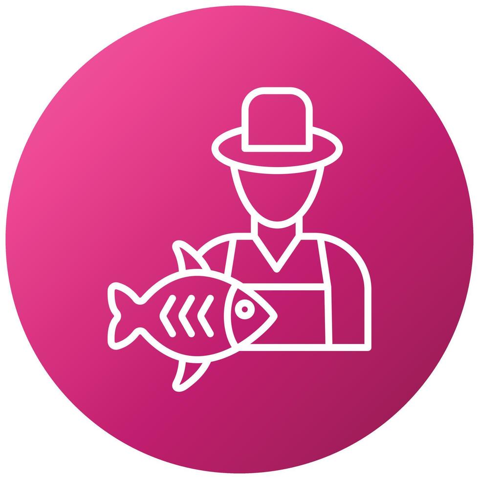 estilo de icono de pescador vector