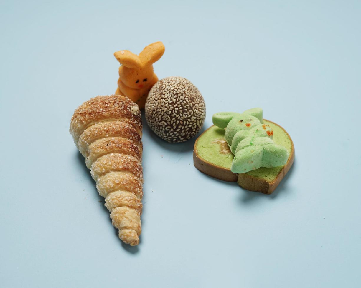 Several kinds of colorful traditional market snacks and various flavors, the background for the design template. Typical Indonesian snacks that many people like. Usually served when a guest arrives. photo
