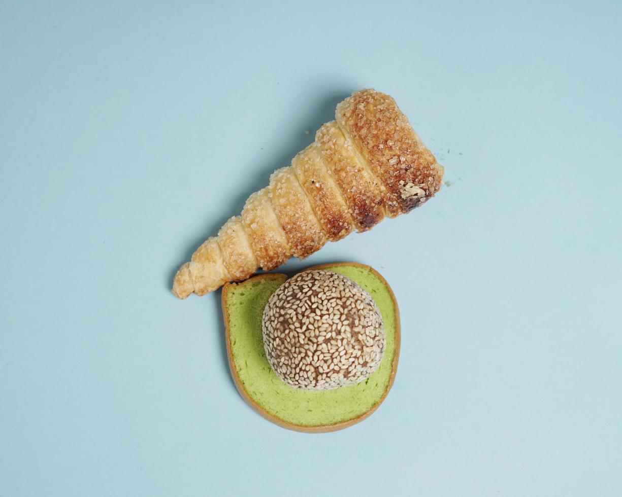 Several kinds of colorful traditional market snacks and various flavors, the background for the design template. Typical Indonesian snacks that many people like. Usually served when a guest arrives. photo