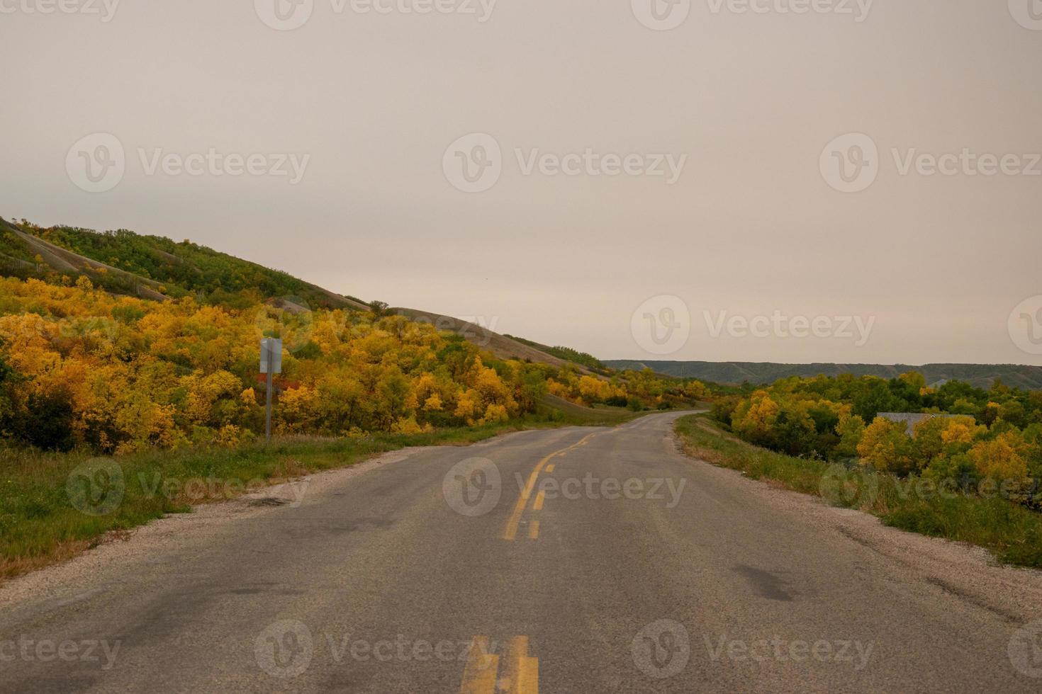 Fall Colours along the roadway in Qu'Appelle Valley, Saskatchewan, Canada photo