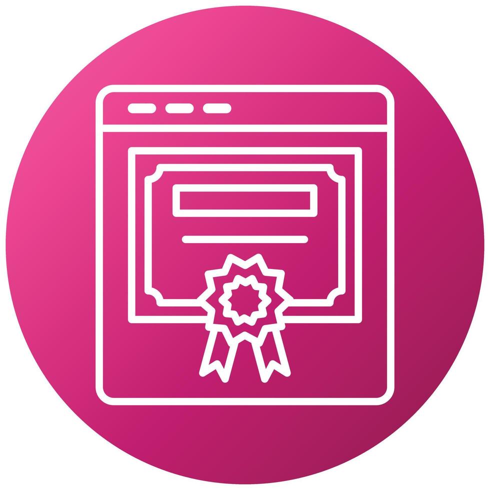 Online Certificate Icon Style vector