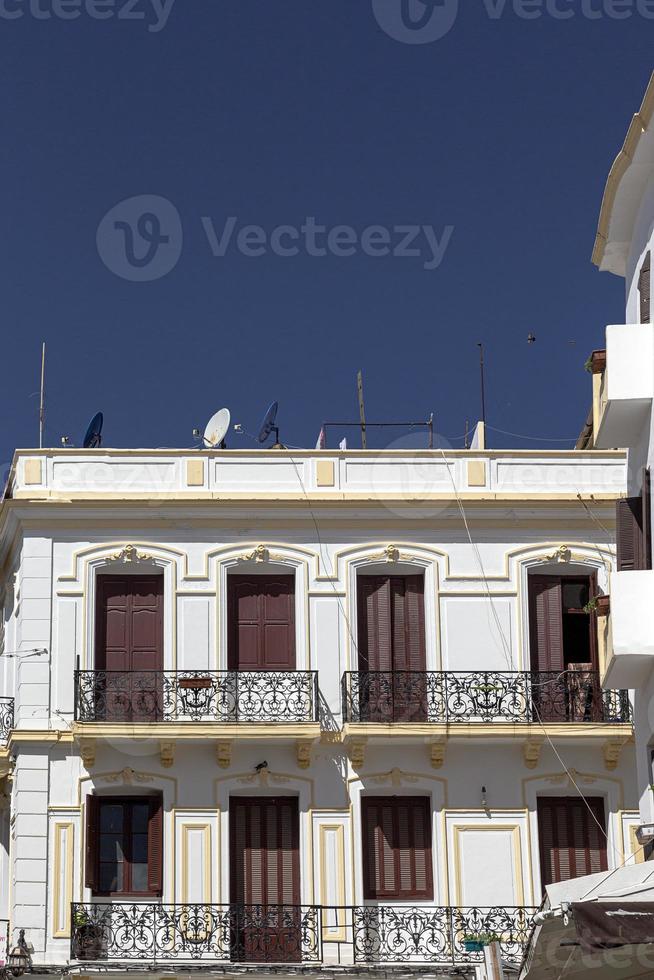 Arabic architecture in the old medina. Streets, doors, windows, details photo