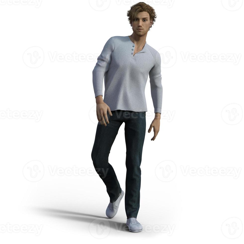 hombre casual - 3d - ilustración - render - arte digital foto