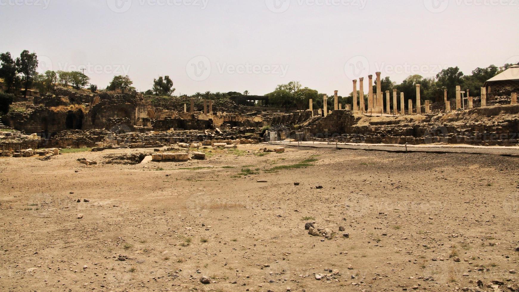 A view of the Ancient Roman City of Beit Shean in Israel photo