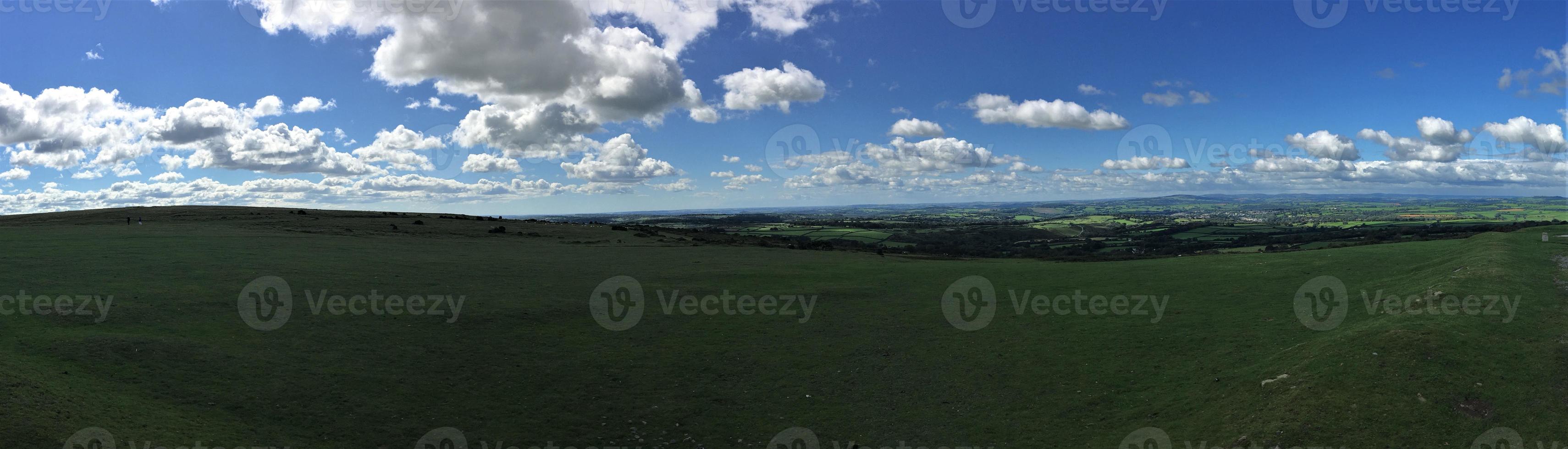 A view of Dartmoor National Park in Devon from the summit photo